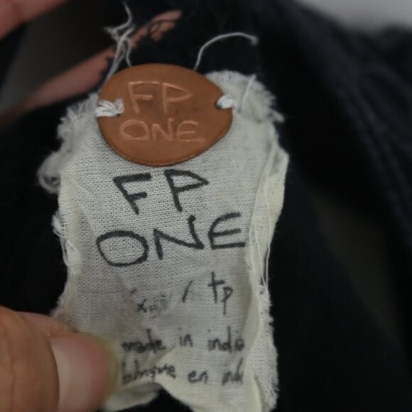 Free People FP One Paisley Vine Lattice Tunic Mini Dress Black - Picture 4 of 8